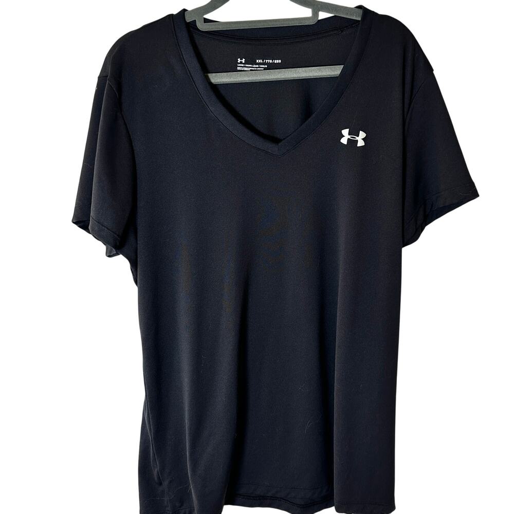 Under Armour HeatGear Black V-Neck Tee Loose Fit XXL workout  running